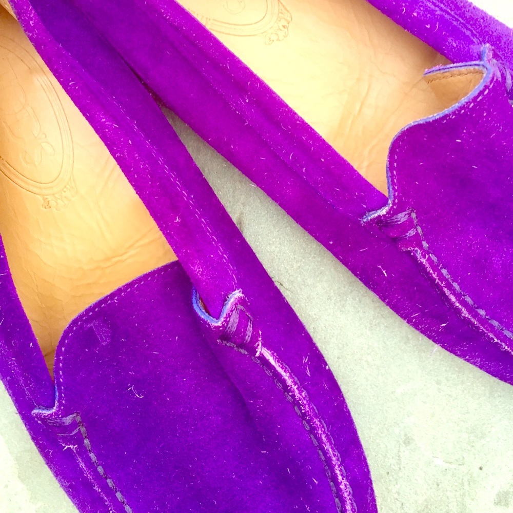 Tod’s Suede Purple Loafers